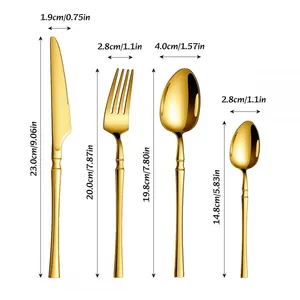 Stainless Steel Silverware Set, 24Pieces Cutlery for Restaurant & Home, Small Waist Design Knife, Fork, Spoon - Grade Durable Tableware thumbnail-2