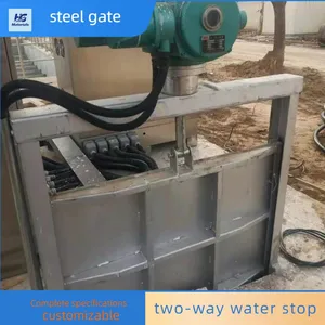 Cast Iron Copper-inlaid Square Gate, Stainless Steel Gate, Intercepting Water Flow, Regulating Flow, Steel Welded Plane Sliding Fixed Wheel thumbnail-1