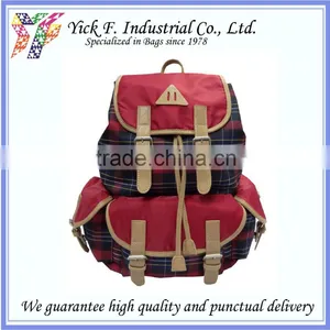 Muti-compartment Muti-pockets Plaid Polyester Picnic Backpack thumbnail-1