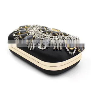 Handmade Heavy Manual Hot Sale Big Stone Ambroidered Clutch Bag thumbnail-6