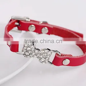 Wholesale Diamond Bone Leather Pet Collar Creative Dog Collars thumbnail-5