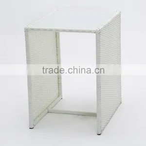 White Wicker Furniture Set Wholesale Poly Rattan Furniture Outdoor Rattan Table And Chair 3 Piece thumbnail-4