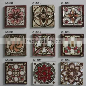 100x100mm Polished Handmade Tile With Gold thumbnail-1