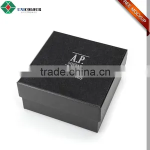 Custom Black Fashion Men Belt Gift Box With Silver Foiled Logo thumbnail-1