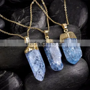 Nice Irregular Shaped Blue Stone Necklace, Natural Stone Statement Necklace thumbnail-3