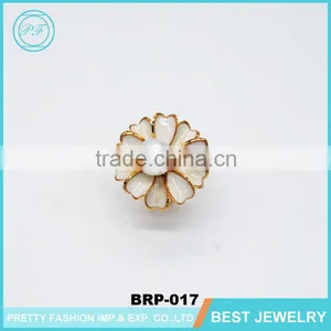 Fashion Simple Pearl Three Rings Metel Scarf Buckle Scarf Clip thumbnail-1