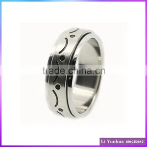 Stainless Steel Spinner Engraved Men Rings thumbnail-1
