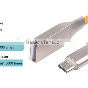 Zinc Alloy Metal Shell Flat Cable With 8 Colors Micro Usb Cable thumbnail-5