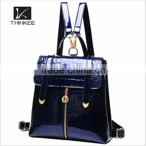 Girls Luxury Pu Leather Crocodile Backpack thumbnail-2