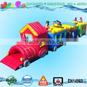 Hot Sell Kids Inflatable Train Obstacle Course Equipment,outdoor Obstacle Course Entertainment Equipment for Children Supplier's Choice thumbnail-1