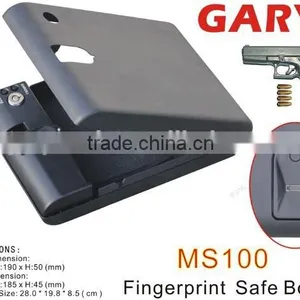 Wholesale- MS100 Micro Vault Portable Fingerprint Biometric Mini Handgun Pistol Security Storage Steel Key Safe Box thumbnail-1