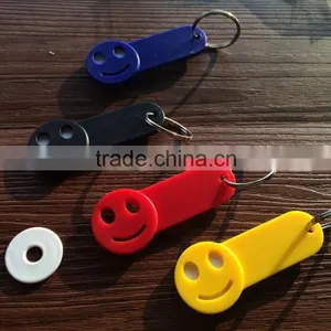 Popular and Cheap Plastic Shiny Coin Holder Keychain thumbnail-2