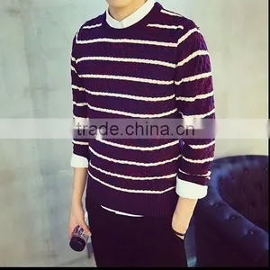 Wholesale Winter Fashion Cheap High Quality Man Sweater for Thick Stripe Sweaters thumbnail-1
