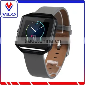 Hot Sale Genuine Leather Watch Strap Wrist Band + Metal Frame For Fitbit Blaze Smart Watch thumbnail-1