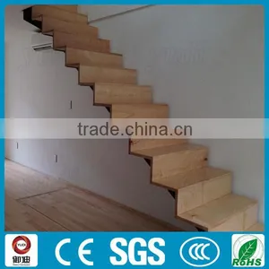 Modern Interior Closed Riser Straight Steel Wood Staircase thumbnail-3