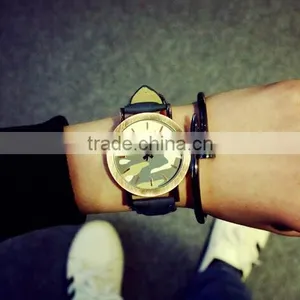 Camouflage Watch, Unisex Watch, Women Watches, Antique, Brass Watch, Vintage Style Camouflage Leather Watch thumbnail-3