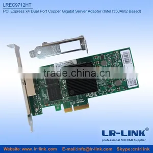 Intel I350 Chipset Dual Port PCIe Network Card Compatible I350-T2 thumbnail-2