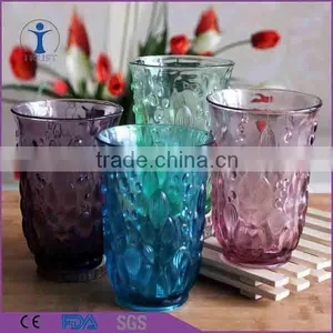 Wholesale Colored Tableware Embossed Glass Tumbler Quality Choice thumbnail-1