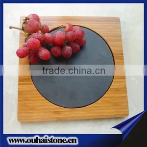 Fruits Service Boards Round Shape Black Slate Stone Table Plate thumbnail-1