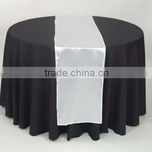 White Satin Table Runner for Restaurant thumbnail-1