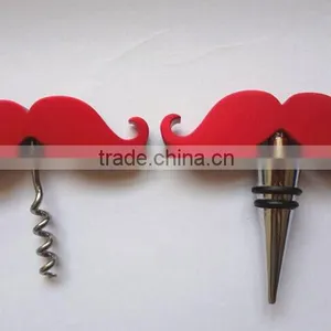 Promotional Moustache Shape Wine Bottle Opener and Wine Stopper Set thumbnail-2