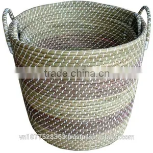 High Quality Best Selling 2016 Water Hyacinth Round Coloful Storage From Vietnam thumbnail-1