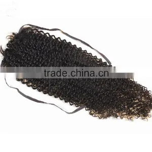 China Wholesale Cheap Grade 7A Afro Kinky Hair Ponytail Headband Raw Unprocessed Kinky Curly Ponytail thumbnail-3