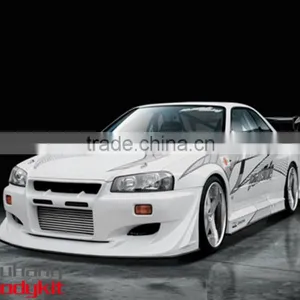 For R34 GTR Velside GT FRP Glass Fiber Front Bumper thumbnail-1