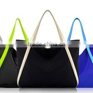 Custom NylonTote and Shoulder Portable Large Travel Shopping Bag for Women thumbnail-6