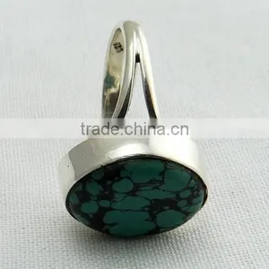 Precious !! Blue Turquoise 925 Sterling Silver Ring, 925 Sterling Silver Jewelry, Silver Jewelry India thumbnail-5