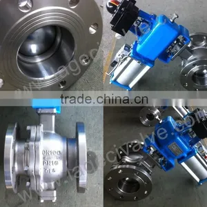 Q641H High Quality Two Piece Pneumatic Flange Ball Valve thumbnail-1