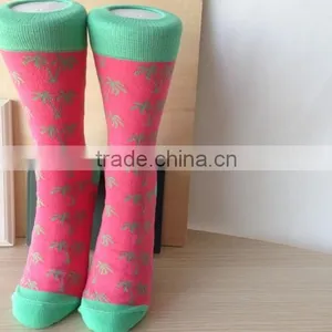 2014 Korean Fashion Hot Teen Girls Pink Leaves Knitting Tube Sock Hosiery thumbnail-2