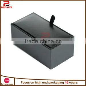 2016 Black PU Leather Cufflink Box/leather Cufflink Box thumbnail-1