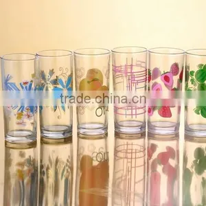 Glass Cup With Paper Decal Pattern thumbnail-1
