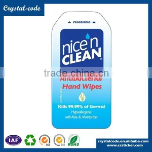 Customized Printed Self Adhesive Double Side Strong Adhesive Wet Wipes Label thumbnail-2