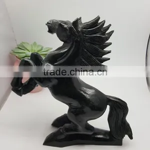 Obsidian Horse Sculpture Animal Carvings Office Ornaments thumbnail-5