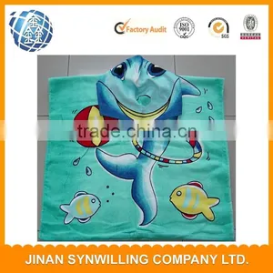 Printed Poncho Hooded Beach Towel for Kids thumbnail-2