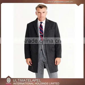 Newest Fashion Custom Made Grey Mens Cashmere Winter Coat thumbnail-1