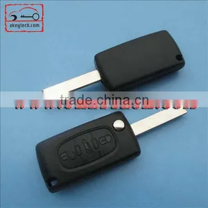 OkeyTech Peugeot Peugeot 407 3 Button Flip Key Case With Groove no Logo Trunk Middle Button for Key Peugeot 407 Key thumbnail-1