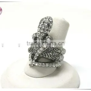 Crystal Stud Snake Stretch Ring thumbnail-1