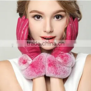 2016 Best Price Women Gloves Pink Black Women Gloves thumbnail-2