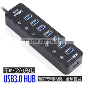 Good Quality 7 Port Usb 3.0 Hub+1 Intelligent Quick Charging Port With Individual Switch and LED Coorespond thumbnail-1