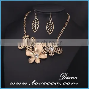 Africa Bridal Wedding Gift Jewelry Elegant Fashion Flower Necklace Jewelry Sets thumbnail-2