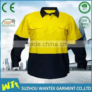 EN20471 High Quality Safety Working T-shirt Hot Sale Polyester-cotton Long Sleeves Safety Work Shirt Clothing thumbnail-1