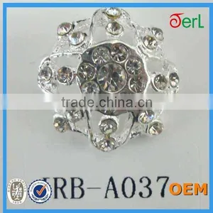 Large Sewing Silver Sun-shaped Decorative Alloy Rhinestone Button for Coat in Bulk thumbnail-1