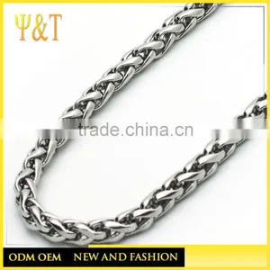 Fashion Stainless Steel Long Wheat Braided Chains Necklaces,Fashion End Dollar ChainsJewelry Necklaces(SC-007) thumbnail-1