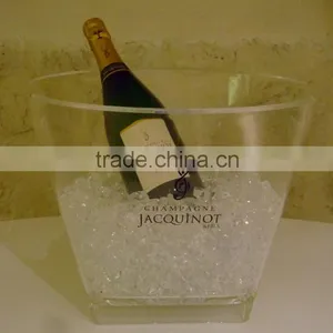 New and Hot Clear Plastic Champagne Ice Bucket With Handles thumbnail-1