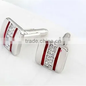 2016 Cool Mens Shirts Enamel Cuff Links Jewelry Diamond Cufflinks Silver Copper thumbnail-5