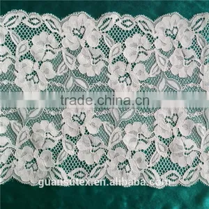 Hot Sale Jacquard White Cotton/Nylon Stretch Elastic Lace Trim, Lace Trimming For Underwear/Lingeria thumbnail-2