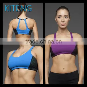 Hot Design Supplex Fabric Sexy Ladies Sports Bra With Mesh Panel on Both Sider Fitness Wear Office In Unite State (USA) thumbnail-1